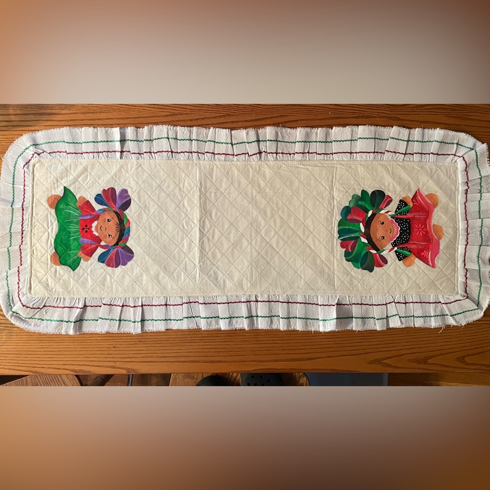 • LELE Doll Colorful Hand Painted Table Runner